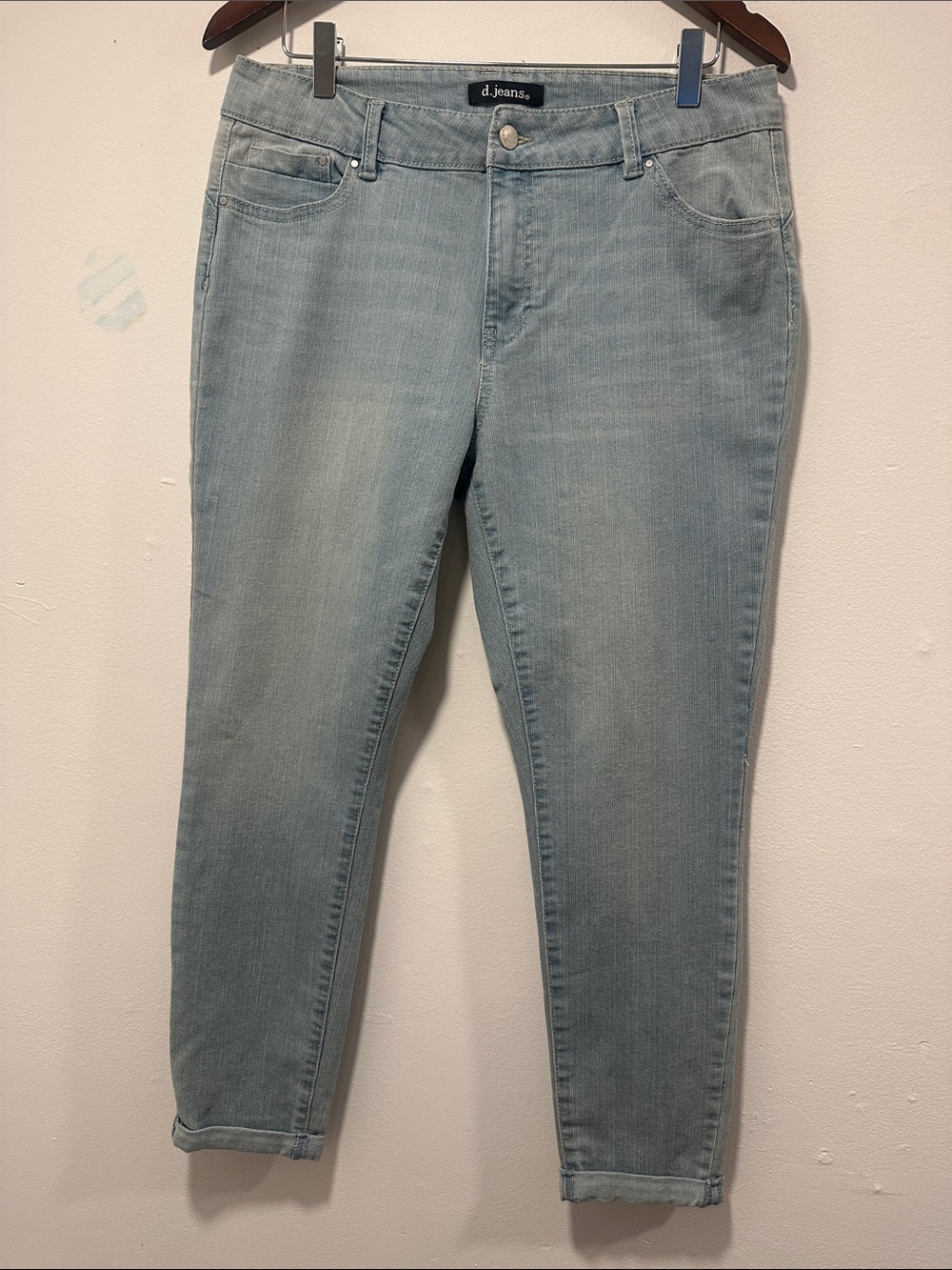 d. jeans Light Blue Ankle Crop Slim Straight Jeans 362